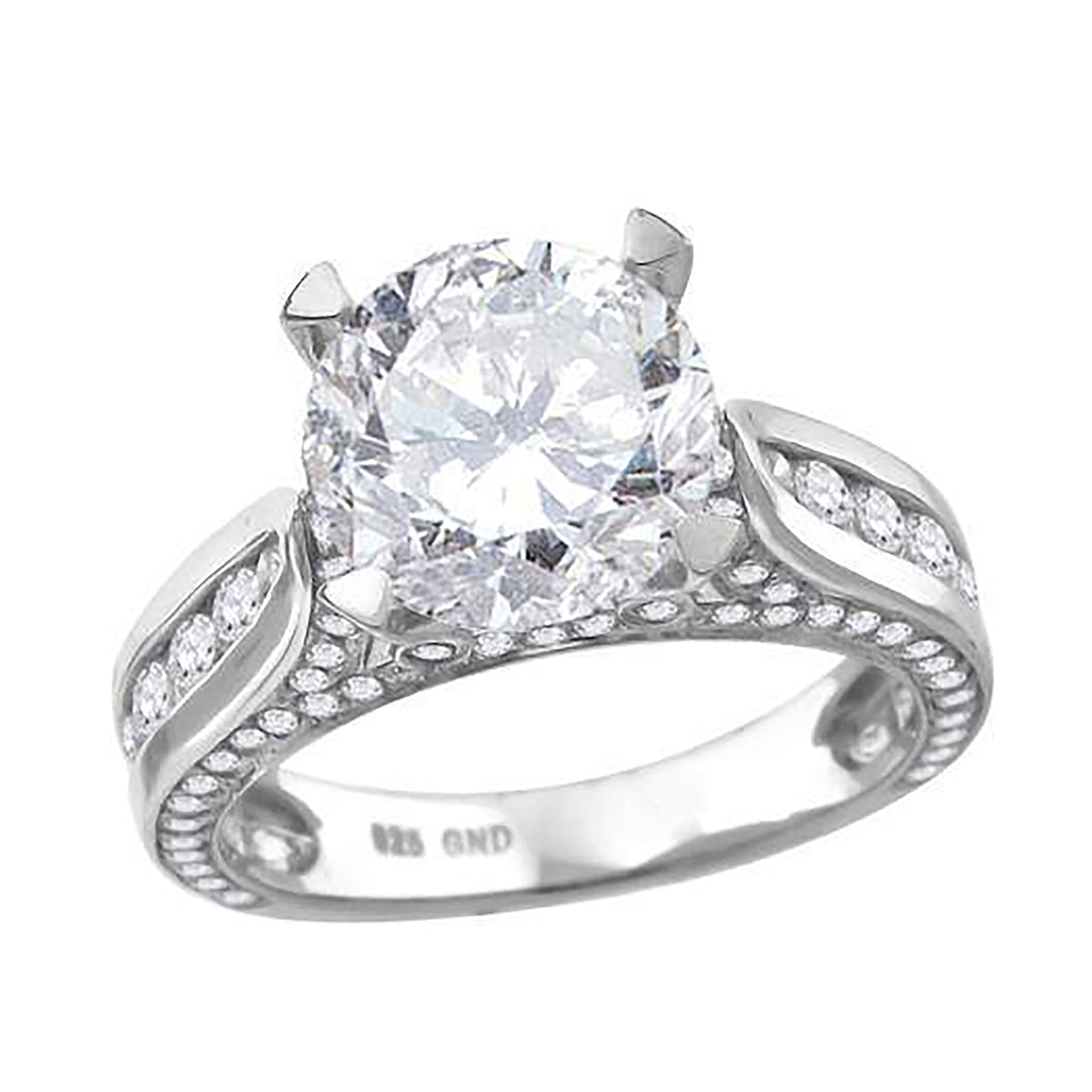 925 Sterling Silver Womens Cubic Zirconia Engagement Ring Size 9