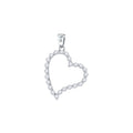 925 Sterling Silver Womens Cz Heart Charm Pendant
