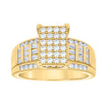 925 Sterling Silver Yellow-Tone Womens Baguette Cubic-Zirconia Cinderella Ring Size 6