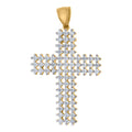 10K Yellow Gold Mens Cubic-Zirconia Cross Religious Charm Pendant