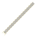 925 Sterling Silver Yellow-Tone Unisex Micropave Cubic Zirconia Link Bracelet