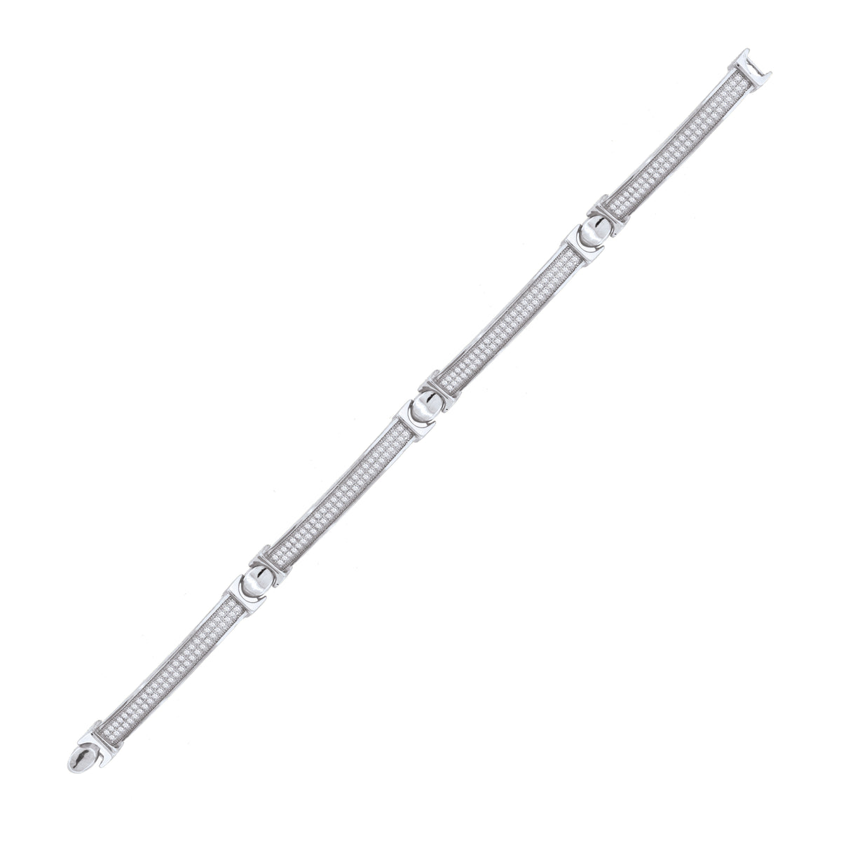 925 Sterling Silver Women Micropave Cubic Zirconia Link Bracelet