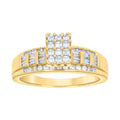 925 Sterling Silver Yellow-Tone Womens Cubic Zirconia Cinderella Ring Size 8