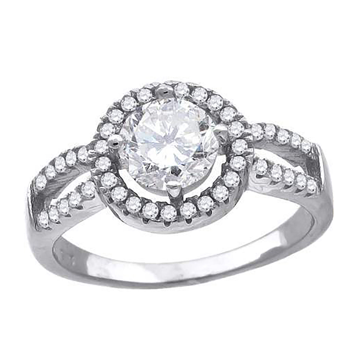 925 Sterling Silver Womens Cubic Zirconia Fancy Ring