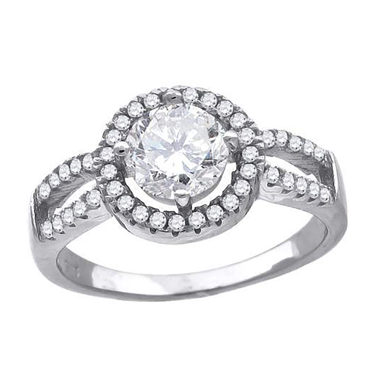 925 Sterling Silver Womens Cubic Zirconia Fancy Ring Size 9