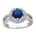 925 Sterling Silver Womens Royal Blue Cubic Zirconia Fancy Ring Size 6