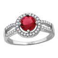 925 Sterling Silver Womens Red Cubic Zirconia Fancy Ring Size 7