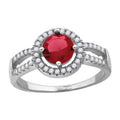 925 Sterling Silver Womens Red Cubic Zirconia Fancy Ring Size 8
