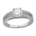 925 Sterling Silver Womens Cubic-Zirconia Engagement Ring Size 6