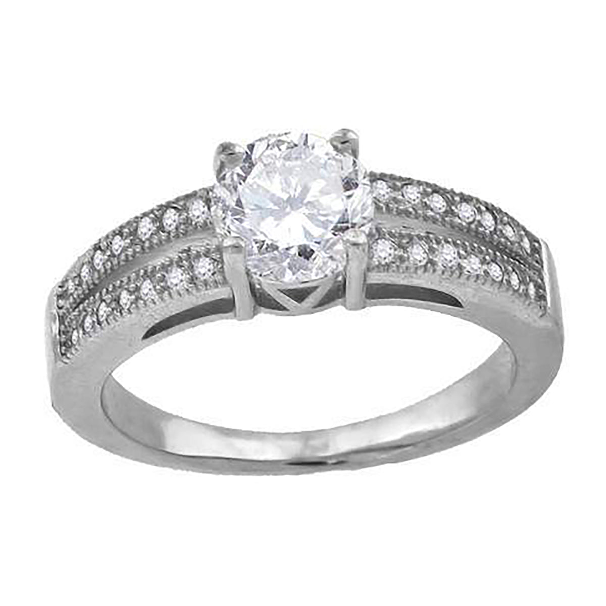 925 Sterling Silver Womens Cubic-Zirconia Engagement Ring Size 6