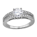 925 Sterling Silver Womens Cubic-Zirconia Engagement Ring Size 9
