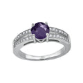 925 Sterling Silver Womens Purple Cubic Zirconia Fancy Ring Size 7