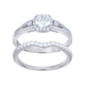 925 Sterling Silver Womens Cubic-Zirconia Fashion Duo Ring Set Size 8