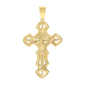 10K Two-tone Gold Mens Crucifix Cross Religious Charm Pendant
