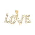 10K Two-Tone Gold Womens Cubic Zirconia Cubic-Zirconia Love Charm Pendant