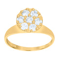 10K Two-Tone Gold Womens Round Cubic Zirconia Engagement Ring
