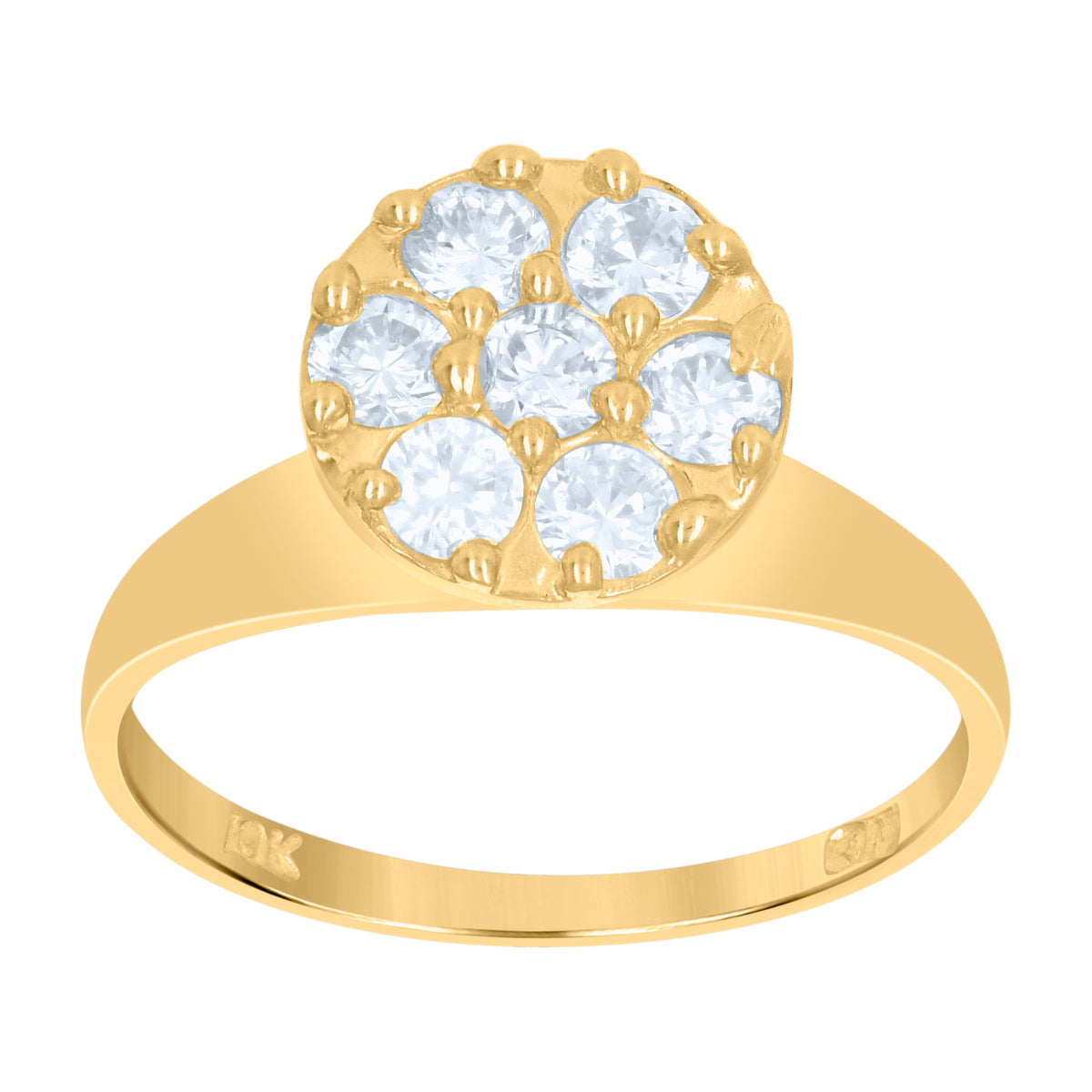 10K Two-Tone Gold Womens Round Cubic Zirconia Engagement Ring