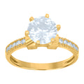 10K Two-Tone Gold Womens Cubic Zirconia Engagement Ring