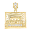 10K Yellow Gold Mens Cubic-Zirconia Last Supper Religious Pendant