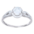 925 Sterling Silver Womens Cubic-Zirconia Fashion Engagement Ring