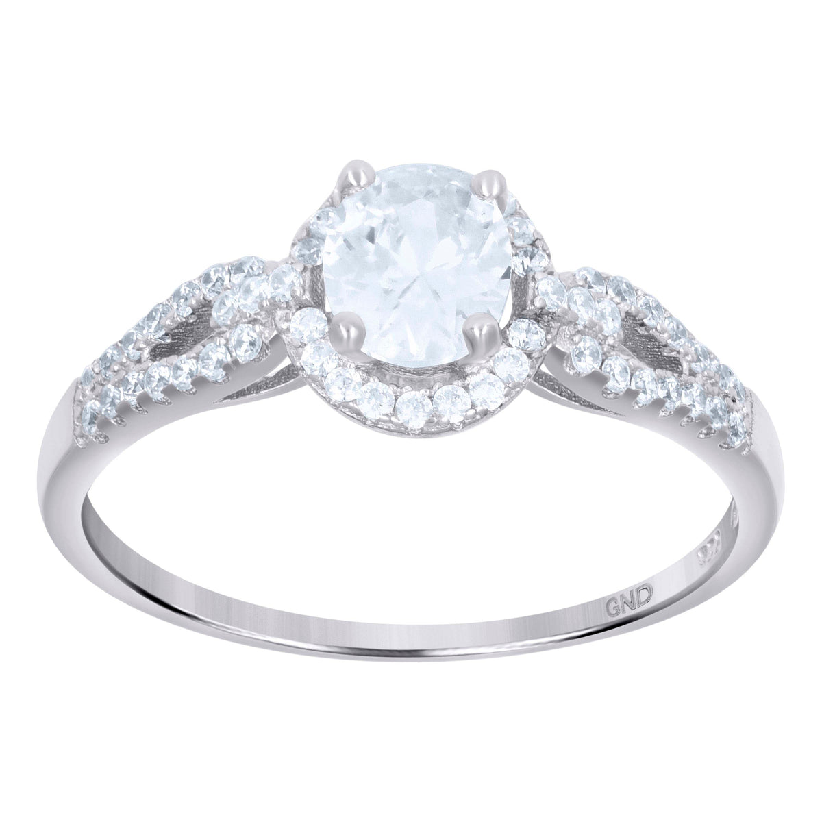 925 Sterling Silver Womens Cubic-Zirconia Fashion Engagement Ring