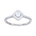 925 Sterling Silver Womens Cubic-Zirconia Square Face Fashion Ring Size 8
