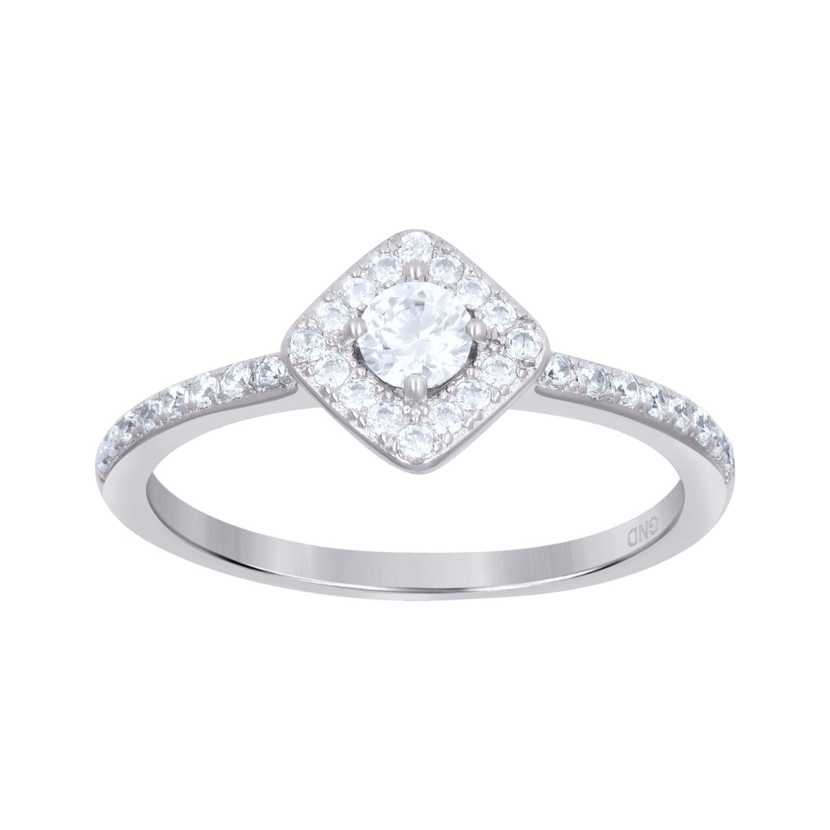 925 Sterling Silver Womens Cubic-Zirconia Square Face Fashion Ring Size 7
