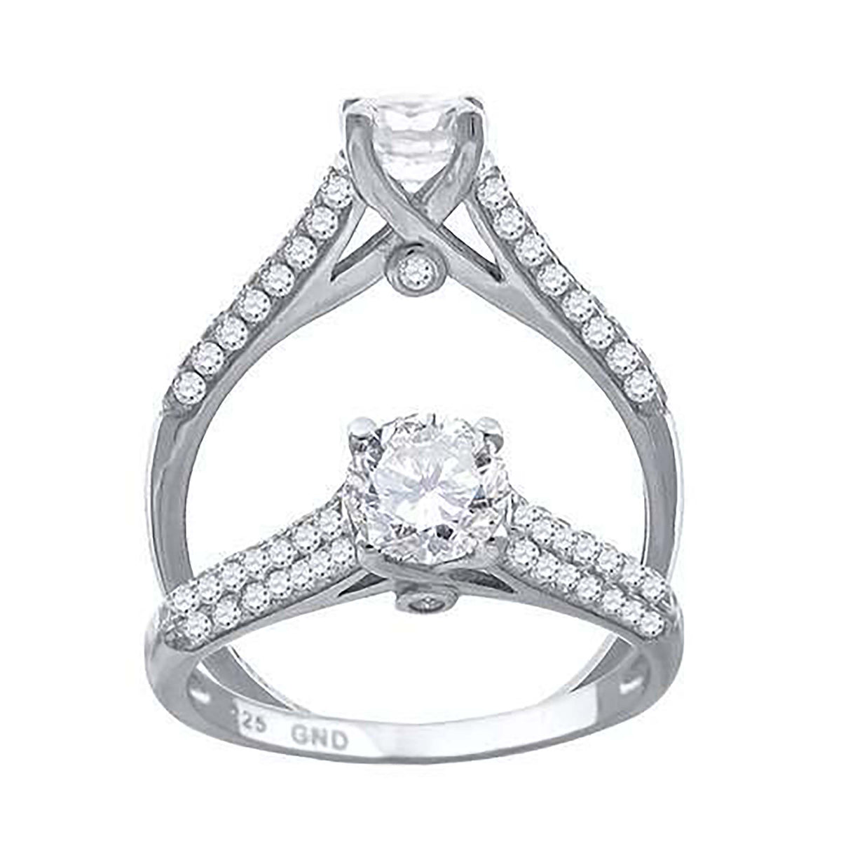 925 Sterling Silver Cubic Zirconia Size-7 Womens Anniversary Promise Wedding Band Engagement Ring