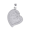 925 Sterling Silver Womens Cz Heart Charm Pendant