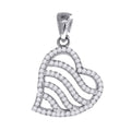 925 Sterling Silver Womens Cz Heart Charm Pendant