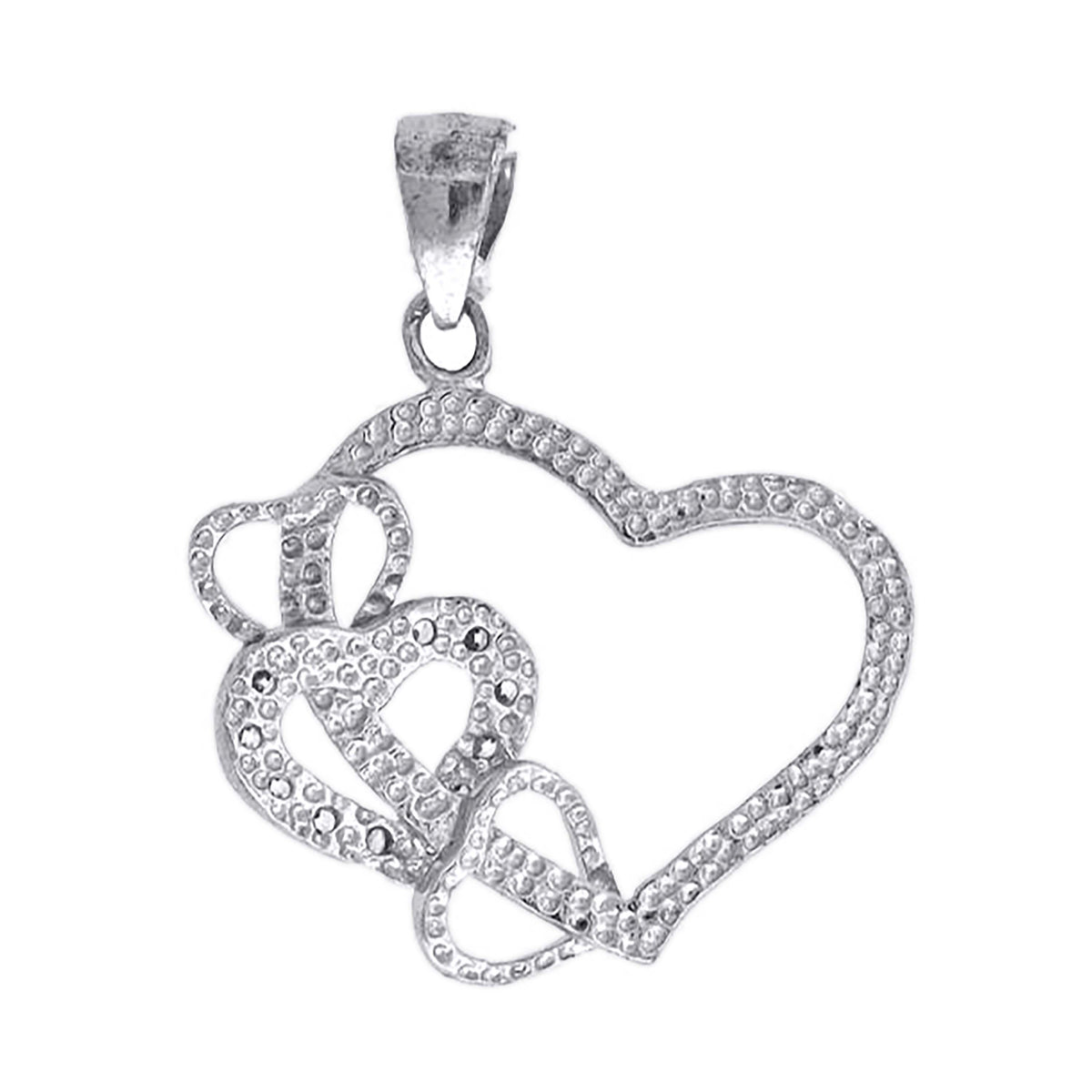 925 Sterling Silver Womens Cz Intertwined Heart Charm Pendant