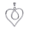 925 Sterling Silver Womens Cz Heart Charm Pendant