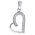 925 Sterling Silver Womens Cz Heart Charm Pendant