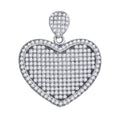 925 Sterling Silver Womens Cz Heart Charm Pendant