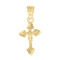 10K Yellow Gold Unisex Crucifix Cross Religious Charm Pendant