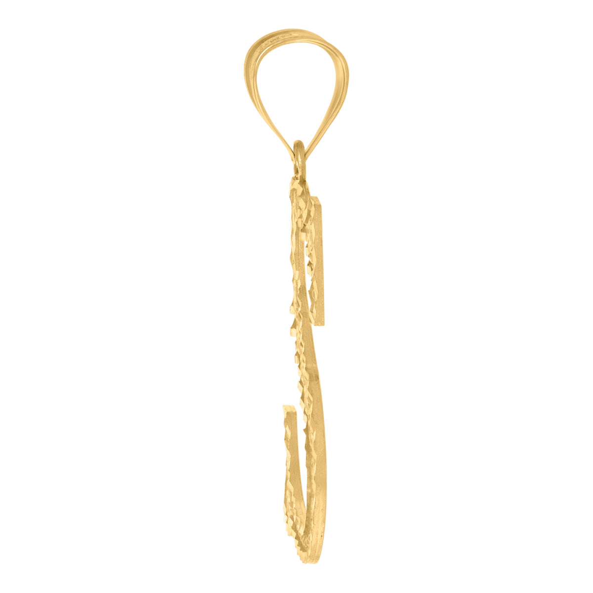 10K Yellow Gold Unisex S Alphabet Initials Charm Pendant