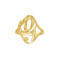 10K Yellow Gold Womens Diamond-Cut Textured Initial Letter G Band Ring