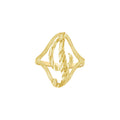 10K Yellow Gold Womens Diamond-Cut Textured Initial Letter I Band Ring