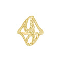 10K Yellow Gold Womens Diamond-Cut Textured Initial Letter J Band Ring