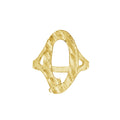 10K Yellow Gold Womens Diamond-Cut Textured Initial Letter O Band Ring