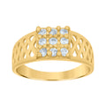 10K Two-Tone Gold Womens Cubic Zirconia Square Engagement Ring