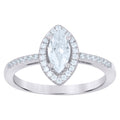 925 Sterling Silver Womens Marquise Cubic Zirconia Fashion Ring