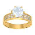10K Two-Tone Gold Womens Cubic Zirconia Engagement Ring