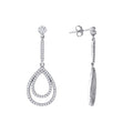 925 Sterling Silver Womens Cubic Zirconia Dangle Earrings