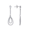 925 Sterling Silver Womens Cubic Zirconia Dangle Earrings