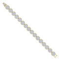 925 Sterling Silver Yellow-Tone Womens Micropave Cubic Zirconia Link Bracelet