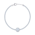 925 Sterling Silver Womens Cubic Zirconia Box Chain Bracelet
