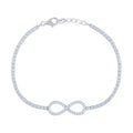 925 Sterling Silver Womens Cubic Zirconia Fancy Infinity Bracelet