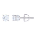 925 Sterling Silver Womens Cubic Zirconia Round Stud Earrings