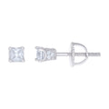 925 Sterling Silver Womens Cubic Zirconia Square Stud Earrings